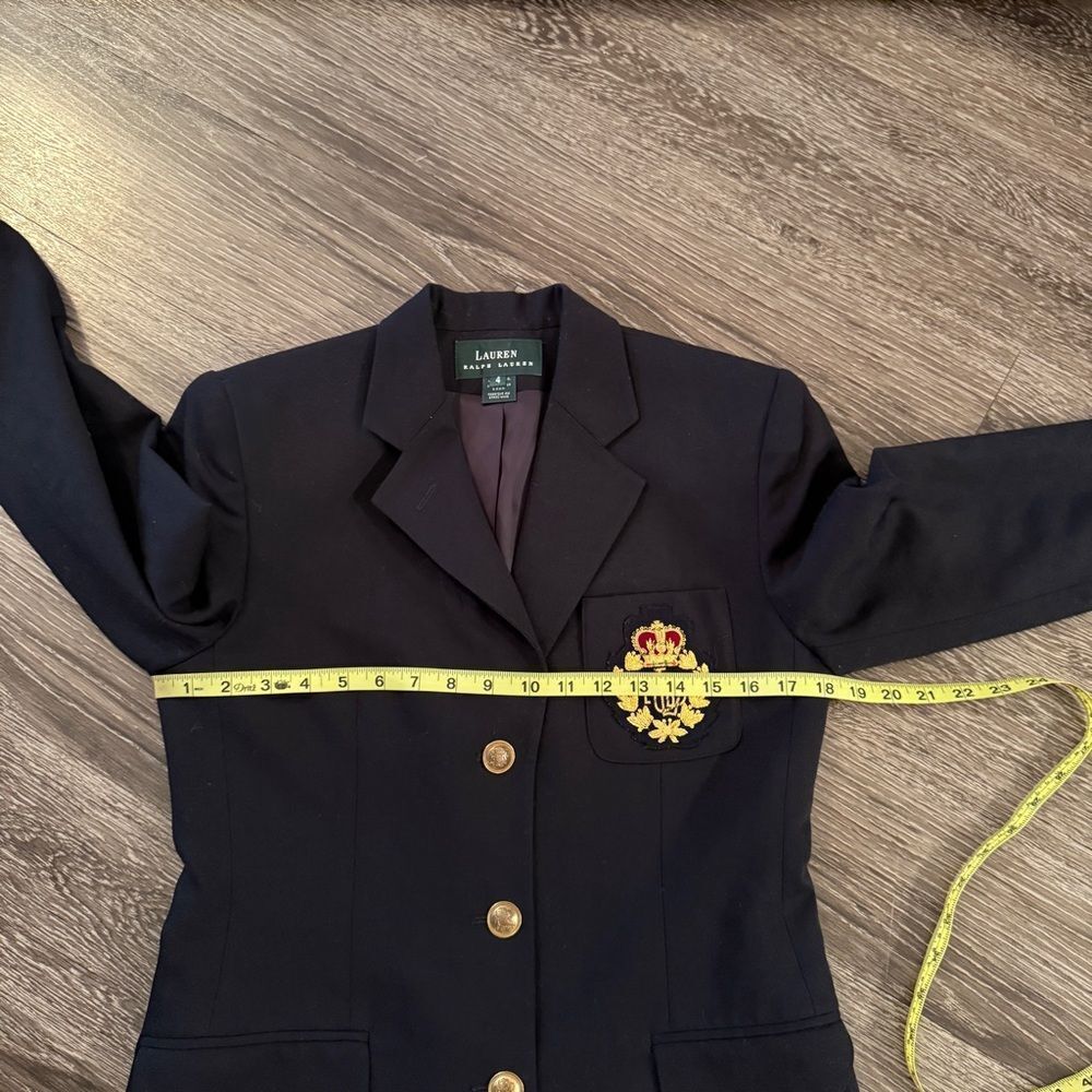 Lauren Ralph Lauren Vintage Emblem Dark Navy Blazer - Picture 3 of 7